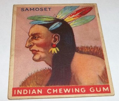 Vintage 1930's Goudey Gum Indian Gum Card #139 Samoset