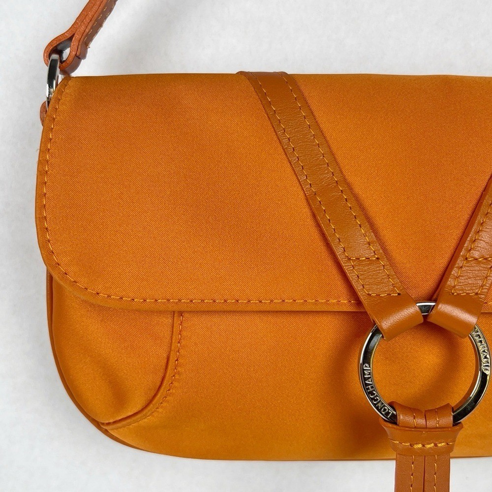 LONGCHAMP Burnt Orange Satin Rectangular Mini Bag… - image 3