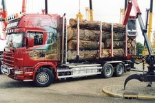 LKW Foto Scania Langholz-Transporter Niederlande rot LAMME #o7ic