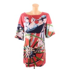 Marc Jacobs dress photo print face silk red size 4 36 