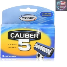 Men's High-Performance 5-Blade Refill Pack - 4 Cartridges for Effortless Shaving