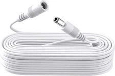 DC Power Extension Cable 33ft 10M 12V Cord 5.5mm x 2.1mm for CCTV White
