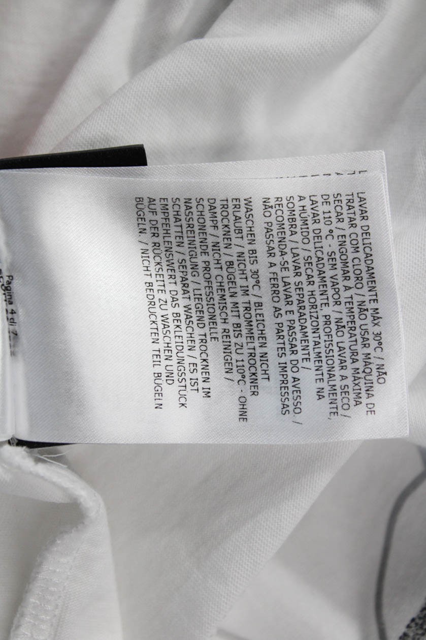 Moncler Mens White Graphic Cotton Crew Neck Designer T-Shirt Size L thumbnail 11