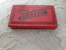 Durabel Dauer Stempelkissen Blechdose B&uuml;robedarf Reklame Schreibzeug antik  1900