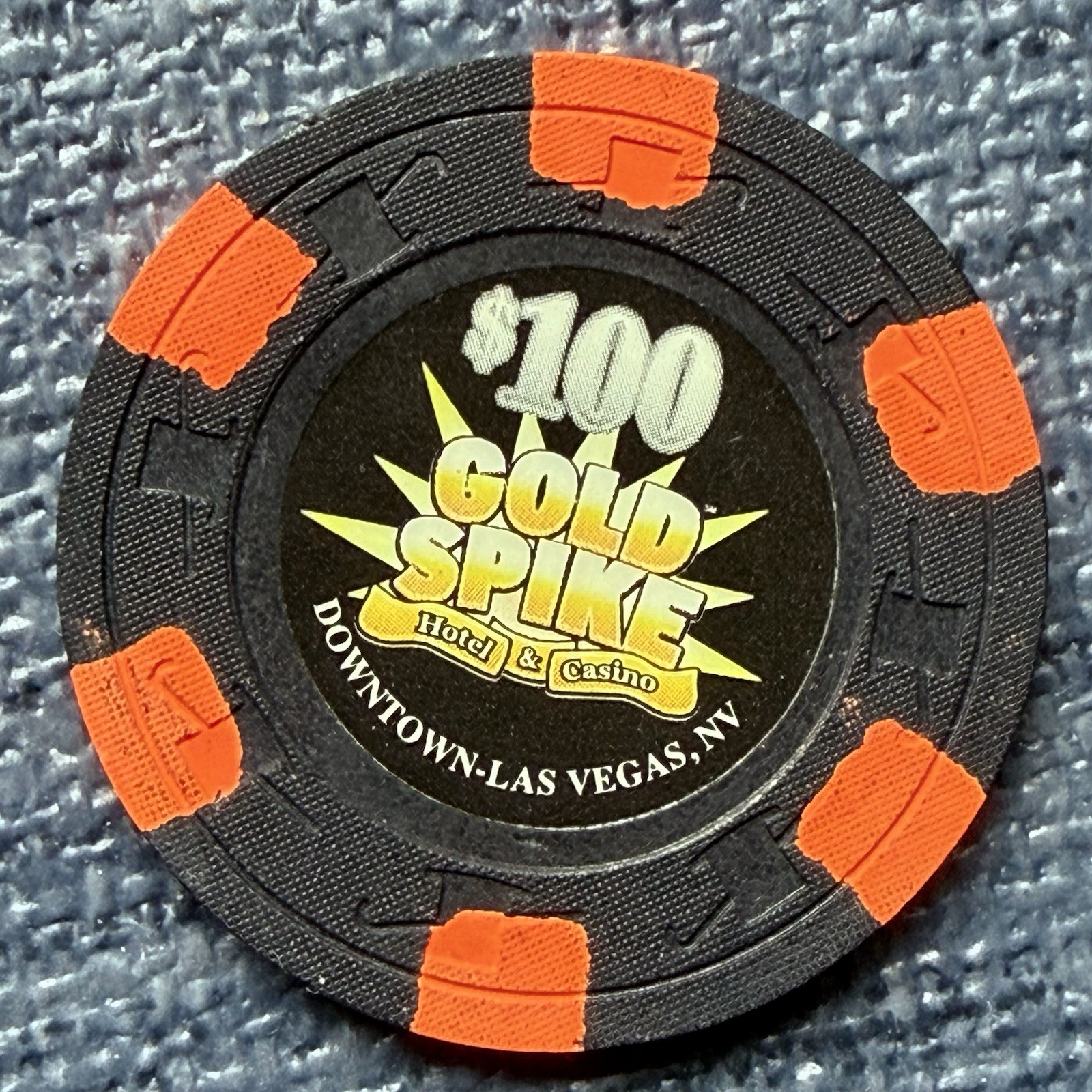 Gold Spike $100 Las Vegas Casino Chip