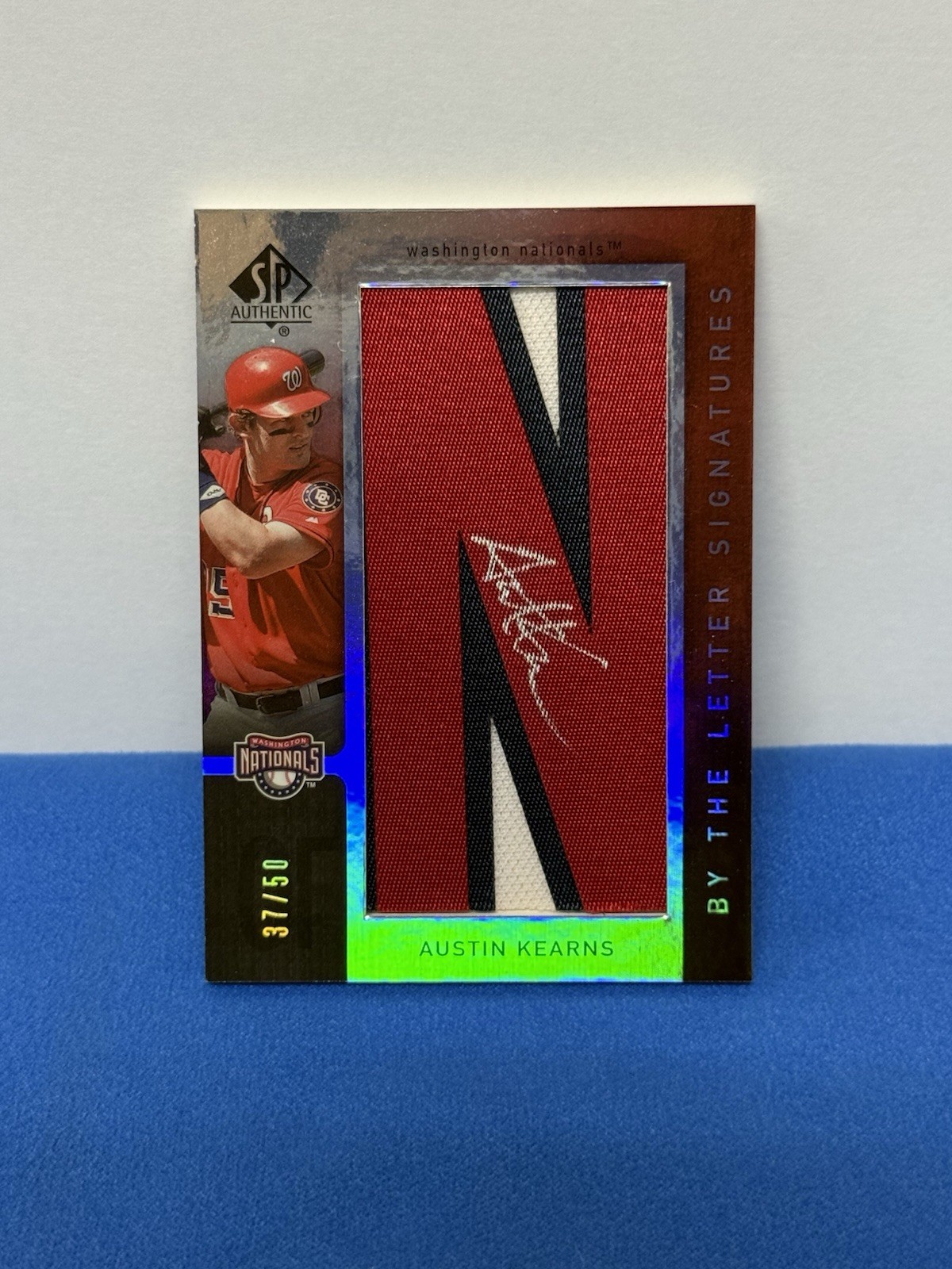 2007 UD SP Authentic By The Letter Austin Kearns Auto Patch 37/50 “N” Nationals