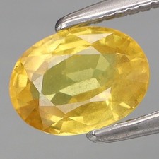 1.12Ct.Ravishing Color Pale Yellow Normal Heated Sapphire Ceylon Good Luster!
