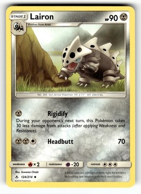 Pokemon: SM - Unbroken Bonds Lairon #124/214 Uncommon,Regular .P2N