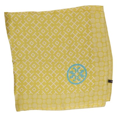 Tory Burch, Halstuch, Polyester/Seide, Gelb/Weiß, Karo, 68 cm, 68 #rmu