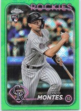 Coco Montes 2024 Topps Chrome Logofractor Edition #182 Green MLB Refractors #/99