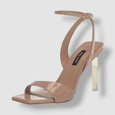 Nine West Women's Brown Maris Square Toe Heeled Dress Sandals Shoe Size 11M