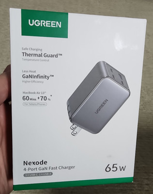 UGREEN Nexode 65W USB C Charger, 4-Port GaN Charger Type C Charger