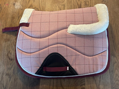 Halbgefütterte flauschige Schabracke Pad Full Size numnah TWEED rosa maschinenwaschbar