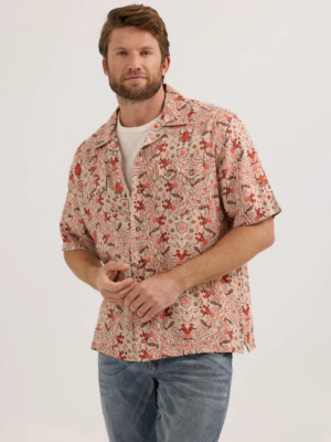 HOT DISCOUNT Wrangler Coconut Cowboy Snap Front Camp Shirt, Brown Duel