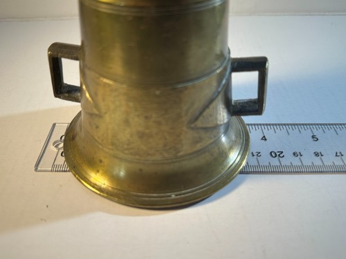 Antique Apothecary Solid Brass Mortar. Heavy item. 3.5" tall. - Picture 4 of 6