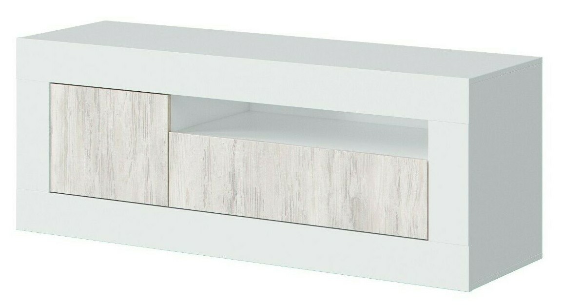 Mesa tv Baltico color blanco 2 puertas 1 hueco salon comedor moderno...