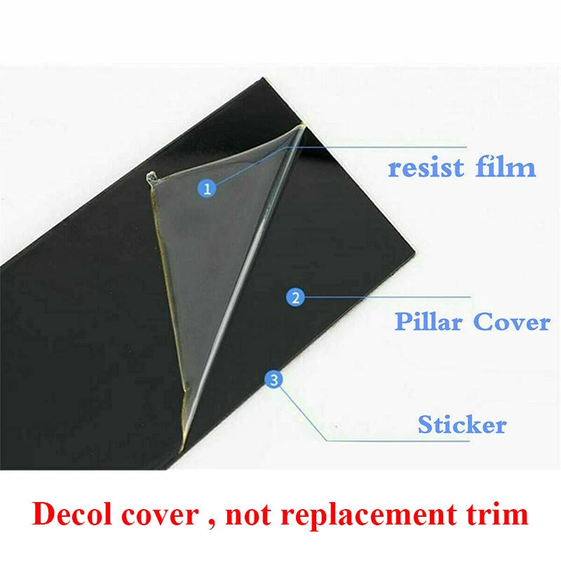 Fit For 2017-2022 Volvo S90 6 PC Gloss Black Side Door Pillar Cover Trim Posts Foto 3 de 4