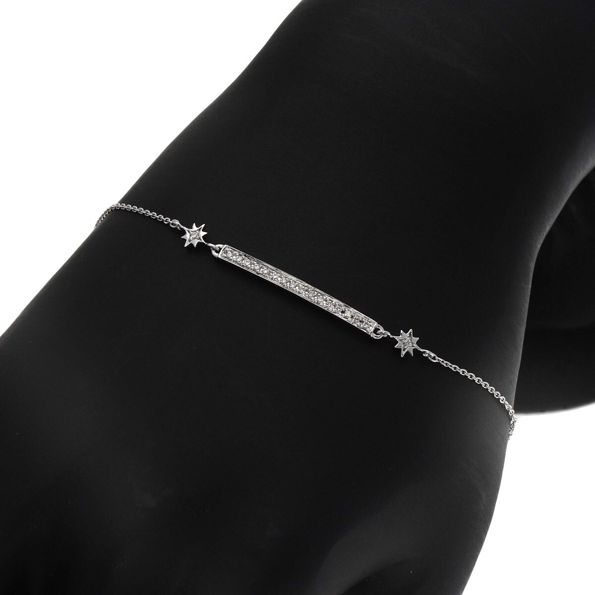 【美品】STAR JEWELRY K18ホワイト スターブレスレット 中古】 スタージュエリー STAR JEWELRY K18WG ブレスレット