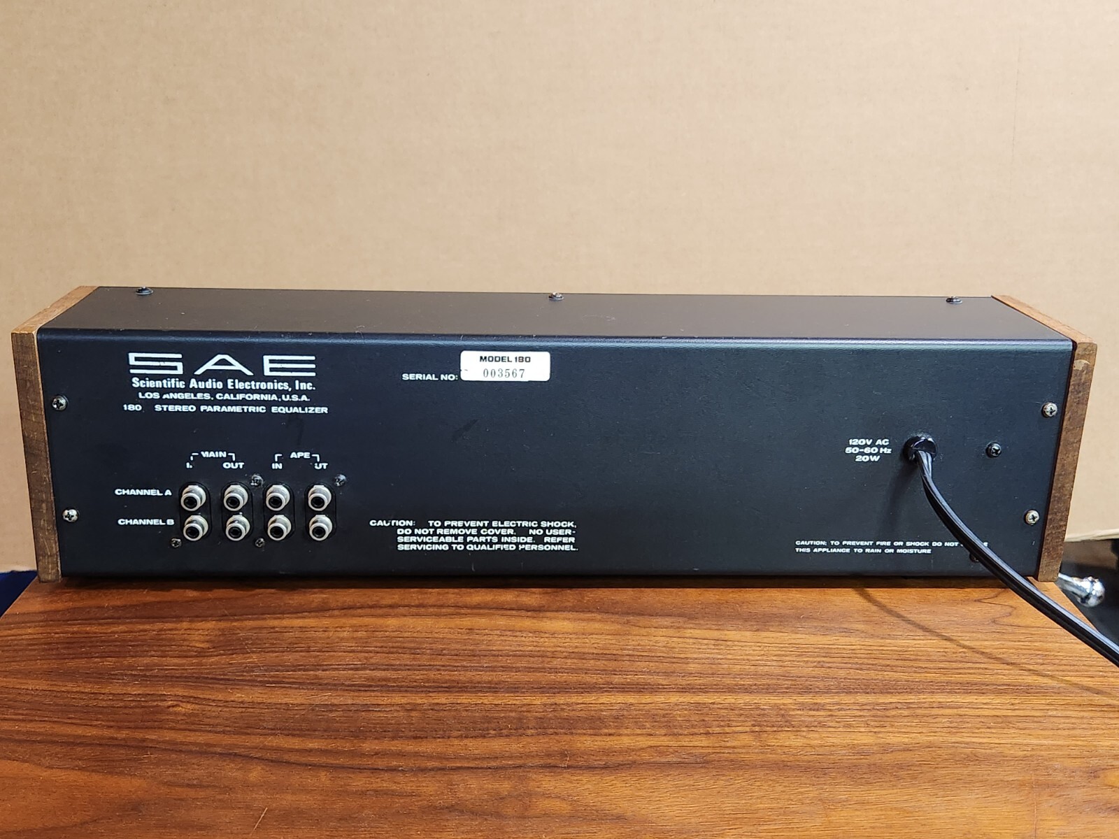 SAE Model 180 Stereo Parametric Equalizer eBay