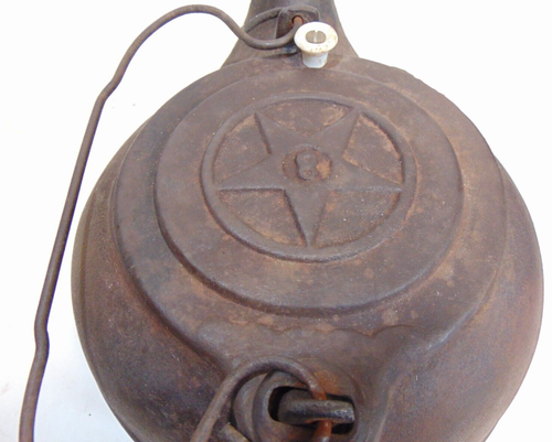 Hervidor de agua de hierro fundido antiguo raro Chattanooga estrella puntiaguda # 8 olla con caño de pájaro - Imagen 15 de 23