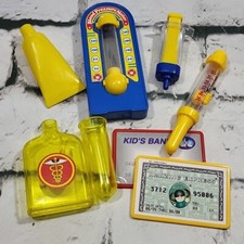 Vintage Doctor Playset Lot Nurse Hospital Credit Cards Thermometer Pieces Parts