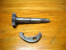 Antique Edison Threaded Winding Shaft with Gear and Winding Ratchet Pawl