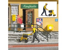 Busch 7888 Action Set Postzustellung Briefträger mit Zustellwagen H0 1:87 Neu