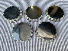 5 Fluted Small Heavy Gauge Metal Mini Tartlet Molds Forms 3" Diameter 1/2" High