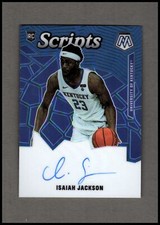 2021-22 Chronicles Draft Picks Mosaic Scripts Blue Isaiah Jackson Auto /49 NM-MT