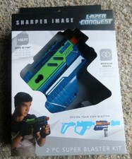 Sharper Image Lazer Conquest 2PC SUPER BLASTER KIT BLUE/GREEN NIB 39.99