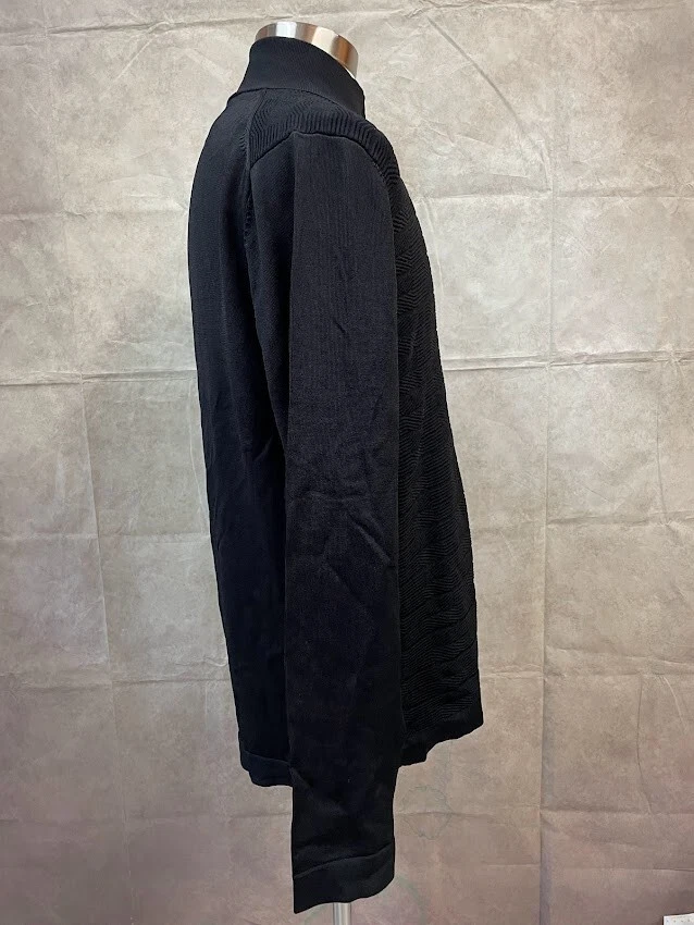 Cárdigan Alfani Para Hombre Cremallera Completa Negro Manga Larga Talla L Foto 4 de 4