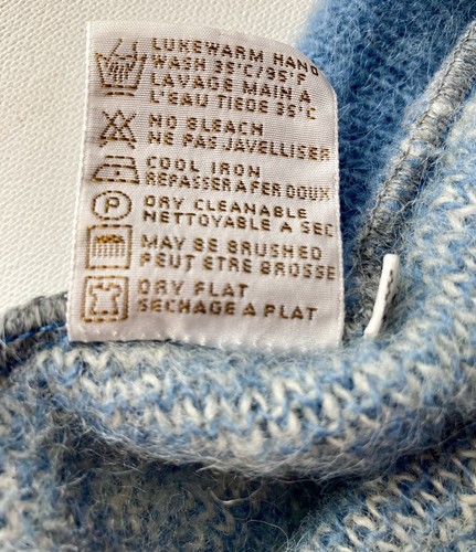 NWT Vtg Alafoss Icewool Sweater Size L Blue/White Handknitting of Iceland - Picture 8 of 13