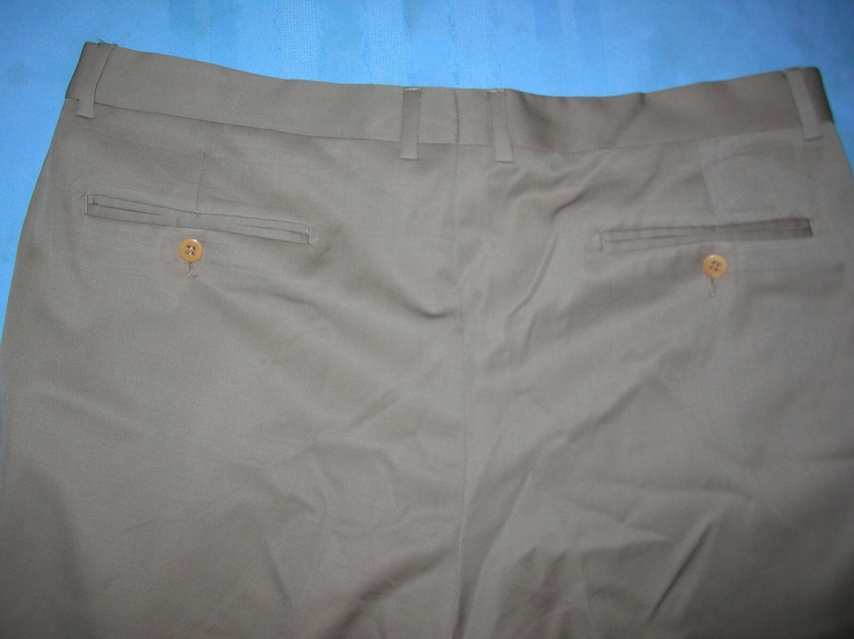 Ermenegildo Zegna taupe wool super 100s pants made in Italy