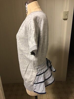 SACAI sz 3 S-M Light Gray Short Sleeve Sweatshirt Knit Top SACAI sz 3 S-M Light Gray Short Sleeve Sweatshirt Knit Top