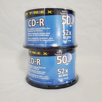 Dynex CD-R Recordable Discs 700 MB 52x 80 min 100 discs