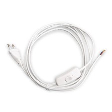 Netzkabel 3 m Eurostecker + Schalter 300 WS C7 weiß offenes Ende