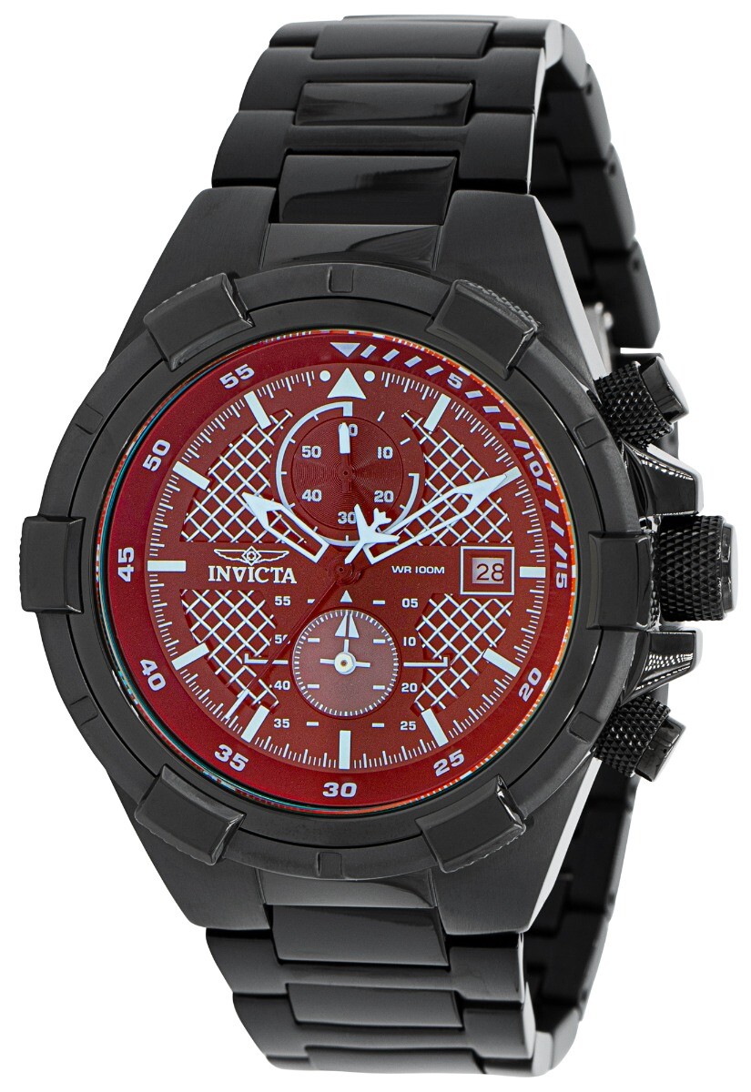 Orologio Cronografo Invicta Aviator Uomo 51mm Cristallo Tinto