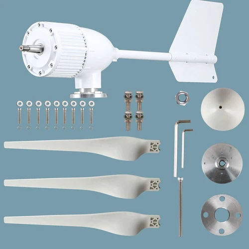 Generador de turbina eólica horizontal 3000W 24V 48V 3 palas molino de viento con controlador - Imagen 20 de 23