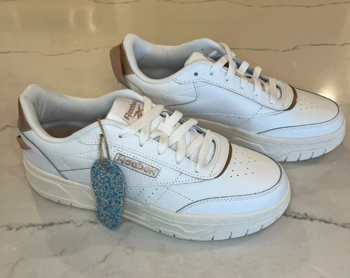 NEW Reebok Chalk White Rose Gold Women Sneakers Size