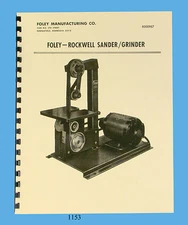 Foley Rockwell Sander - Grinder  Model 371-02 Operator & Parts Manual *1153