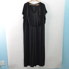 Jessica London Maxi Dress Sleeveless Womens 24W Black Stretch Elastic Waist