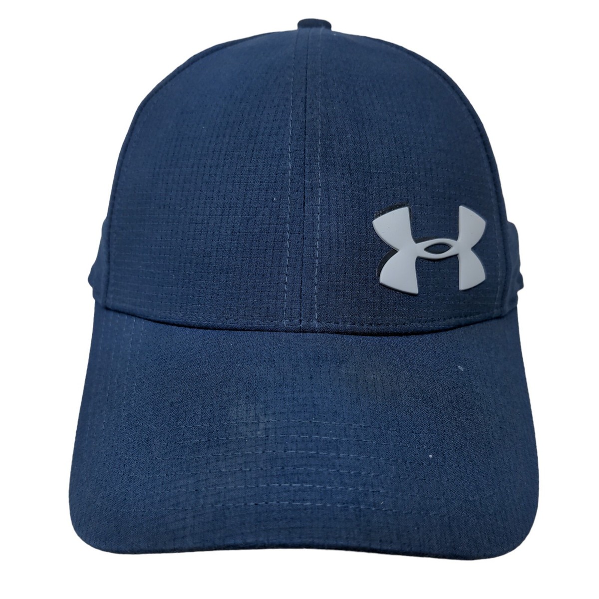 Under Armour Men's Fitted Hat Blue Size L/XL 3D Logo Spell Out