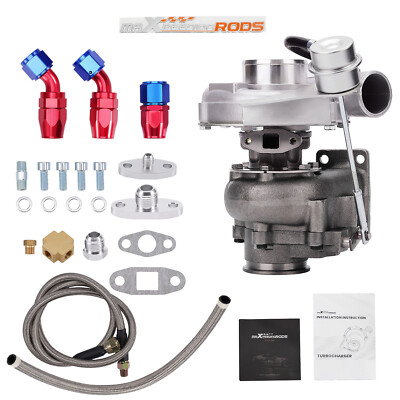 #ad T3 TO4E V band Billet Turbo 0.63 AR Oil Drain Return Feed hose Line Kit $285.49