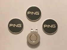 (3) Karsten PING 1" Coin Style Golf Markers W/BONUS HAT CLIP - A Great Deal!