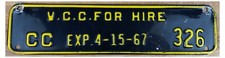 Virginia 1967 VCC FOR HIRE COMMON CARRIER TRUCKING PERMIT License Plate 326! 