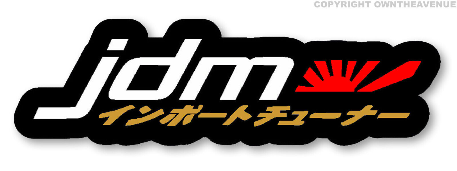 JDM Rising Sun Kanji Flag Drifting Racing Auto Window Bumper Decal Sticker 5"