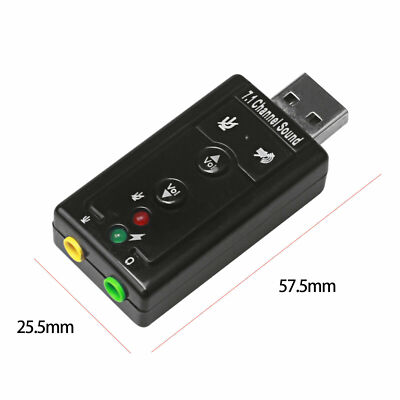 USB 2.0 External 7.1 Channel 3D Virtual Sound Card Mic Adapter