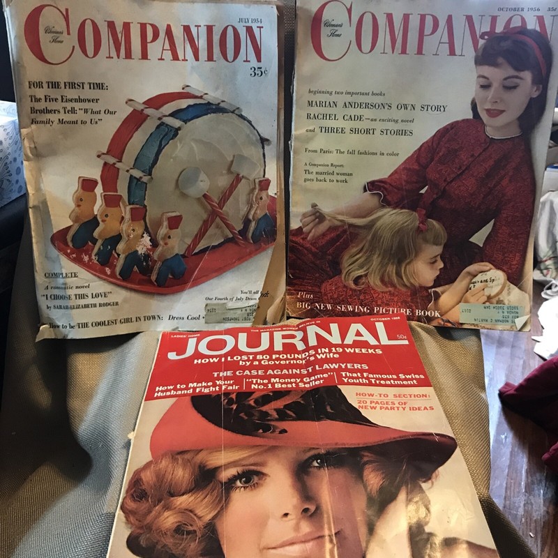 womens home companion magazine- July 54, Oct 56 & Ladies Home Journal- Oct 68