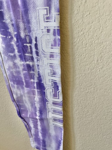 Lot Of 2 Justice Tie Dye Sparkle Logo High Waist Full Length Leggings Size 12 - Picture 11 of 12