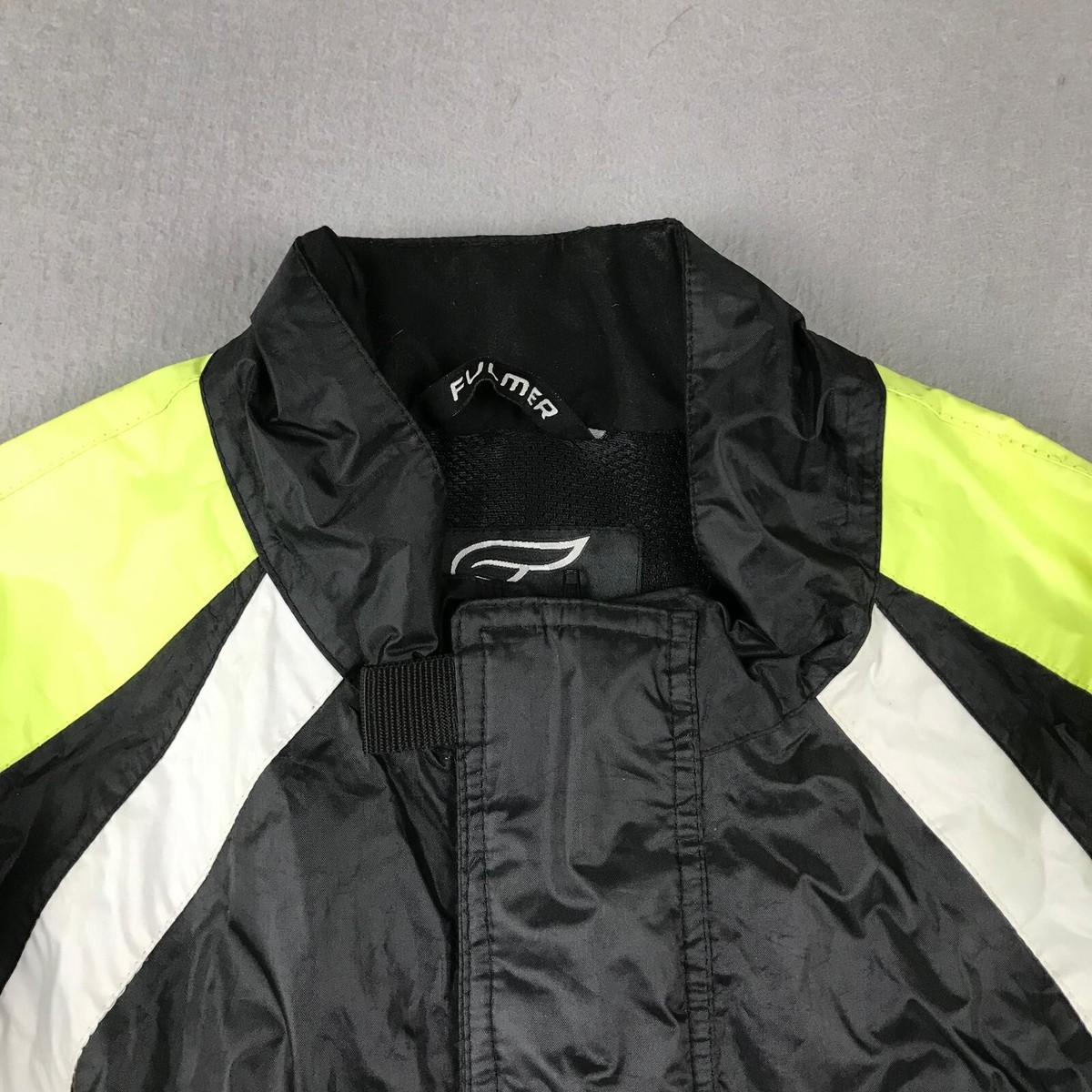 Fulmer Racing Jacket Mens Small Black Yellow Full Zip Motorcycle